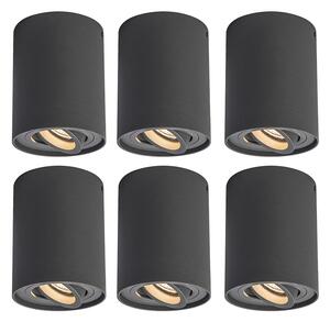 Set de 6 spoturi inteligente gri închis inclusiv WiFi GU10 - Rondoo up