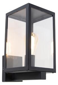Lampă de perete inteligentă de exterior neagră cu sticlă 30 cm incl. Wifi ST64 - Rotterdam
