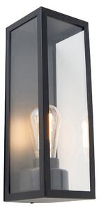 Lampa de perete inteligentă de exterior neagră cu sticlă incl. WiFi ST64 - Rotterdam Long