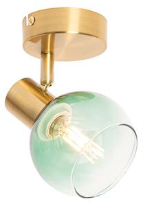 Spotlight Art Deco auriu cu sticlă verde - Vidro