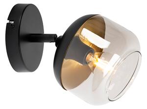 Spotlight de design negru cu auriu și sticlă fumurie - Kyan