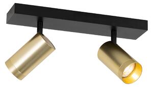 Spot de tavan negru cu auriu reglabil cu 2 lumini - Jeana Luxe