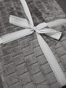 Paturica Kotonia Home bebe - Fleece Brick, 90x110 cm, 100% microfibra, gri