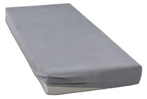 Set pentru pat Kotonia Home husa cu elastic + 2 fete perna 50×70 cm – Jersey,100% bumbac, pentru saltea 160×200+20 cm - Lila