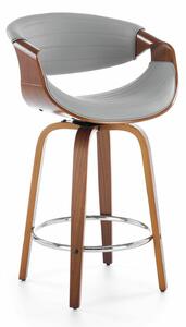 Scaun de bar Houston 1599Gri, Nuc, 9x5x5cm, Piele ecologică, PAL laminat, PAL laminat