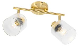Spotlight de plafon auriu cu sticlă 2 lumini reglabil - Laura