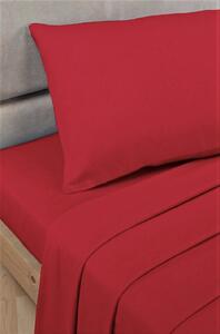 Husa pat Kotonia Home - 1 persoana, Ranforce color uni, 100% bumbac, pentru saltea 90x200+20 cm, rosu