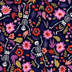 Ilustrație Dancing skeletons in the floral garden., Utro_na_more