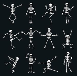 Ilustrație Funny dancing skeleton set, vectortatu