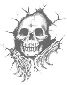 Ilustrație Skull with hands, vectortatu