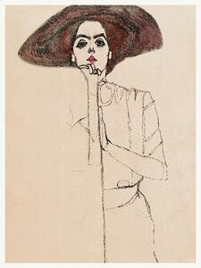 Reproducere Brunette Woman (Female Portrait) - Egon Schiele