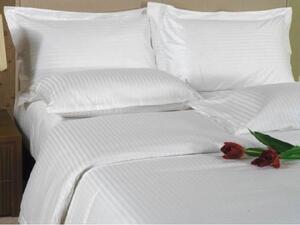 Husa pat Kotonia Home Hotel - Damasc Saten,100% bumbac, pentru saltea 160x200+20 cm, latime dungi 0.5 cm