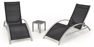 Set mobilier de exterior Houston 1727Negru, Gri, Textil, Metal
