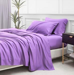 Husa pat Kotonia Home - 1 persoana, Ranforce color uni, 100% bumbac, pentru saltea 90x200+20 cm, lila