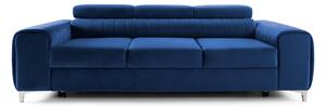 Canapea Extensibilă 3 locuri TIME, cu tetiere reglabile, cu suport lombar, 255x97x94 cm, Albastru-Velluto