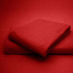 Husa pat Kotonia Home - 2 persoane, ranforce color uni, 100% bumbac, pentru saltea 180x200+30 cm, rosu