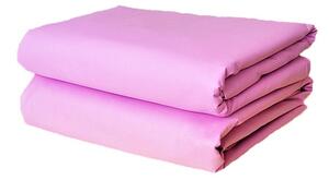 Husa pat Kotonia Home - 2 persoane, ranforce color uni, 100% bumbac, pentru saltea 160x200+20 cm, roz