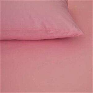 Husa pat Kotonia Home - 2 persoane, ranforce color uni, 100% bumbac, pentru saltea 160x200+20 cm, roz