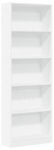 Bibliotecă, alb, 60x24x176 cm, lemn prelucrat