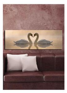Tablou pe pânză Swan Love, 90 x 30 cm