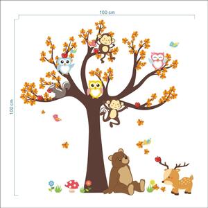 Autocolant pentru camera copiilor Ambiance Tree with Animals