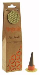 Set de frangipanis organice parfumate Patchouli,12 buc, cu suport ceramic