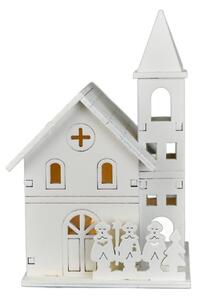 Decor iluminat de Crăciun Biserica din lemn, 8 x13 x 8 cm, LED