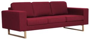 Canapea cu 3 locuri, bordo, material textil