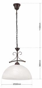 Orion - Lustra pe lanț RULA 1xE27/40W/230V, diametru 35 cm, alb/bronz
