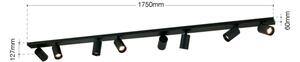 Orion - Spot aplicat SEAN 8xGU10/13W/230V negru