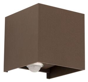 Orion- Aplică de perete LED pentru exterior cu senzor CUBE-S LED/13W/230V IP54 maro