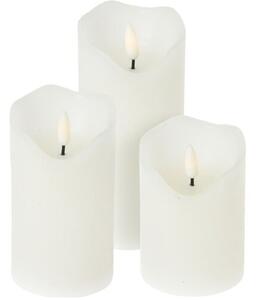 Set de lumânări cu LED-uri Wick flame 3 buc, alb