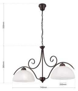 Orion - Lustra suspendată pe lanț RULA 2xE27/40W/230V alb/bronz