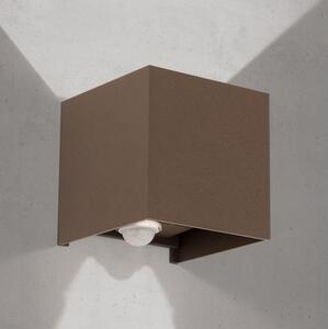 Orion- Aplică de perete LED pentru exterior cu senzor CUBE-S LED/13W/230V IP54 maro