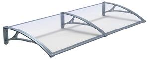 Copertină PRO 150x120 cm din aluminiu și plexiglas – Gri/Transparent