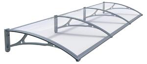 Copertină PRO 240x150 cm din aluminiu și plexiglas – Gri/Transparent