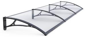 Copertină PRO 360x100 cm din aluminiu și plexiglas – Negru/Transparent
