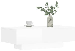 Măsuță de cafea, alb extralucios, 100x49,5x31cm, lemn prelucrat