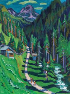 Artă imprimată Mountain Landscape (A Path Through the Hills and Trees) - Ernst Ludwig Kirchner, (30 x 40 cm)