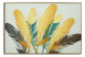 Tablou Feathers rama gold 80X3,5X120 cm