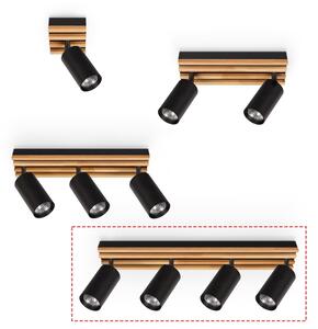 Brilagi - Spot SELE WOOD ACOUSTIC, 4x GU10, 30W, 230V, negru/lemn