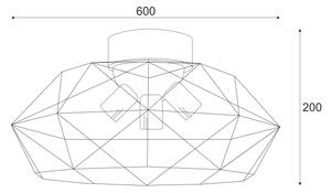 Brilagi - Plafonieră WOODY BASKET 3xE27/60W/230V, diam. 60 cm, stejar