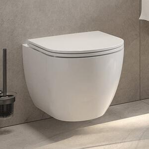 Deante Round vas wc cu capac soft-close agăţat fără margine alb lucios CGRD6ZPW