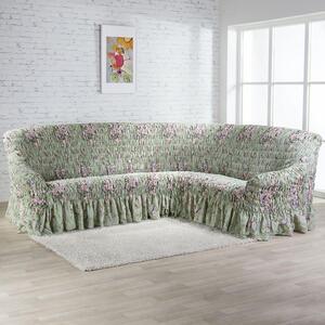 Huse elastice cu volan FIORELA verzue colţar (l. 350 - 530 cm)