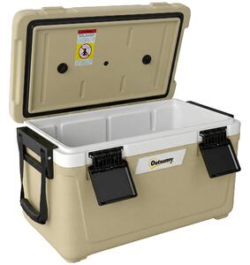 Outsunny cutie frigorifică auto picnic răcitoare portabile frigider băuturi reci călătorie ladă frigorifică congelator rigid bere 40L | Aosom Romania