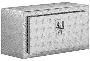 HOMCOM Cutie de Unelte din Aluminiu cu Încuietoare și 2 Chei, Cutie de Depozitare 96L, Rezistentă și Impermeabilă, pentru Pick-Up, Camper, Remorci, 76,2x35,5x40,6cm, Argintiu | Aosom Romania