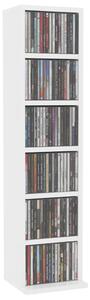 Dulap CD-uri, alb, 21x20x88 cm, lemn compozit