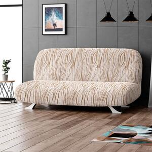 Huse bielastice UNIVERSO NOU bej cu dungi 2fotoliu cu manere de lemn (l. 80 -140 cm)