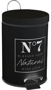 Coș deșeuri cosmetice Natural negru, 17 x 24,5 cm