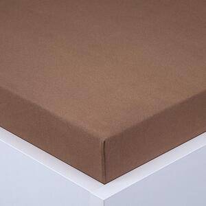 Cearşaf cu elastic jersey EXCLUSIVE maro închis 160 x 200 cm